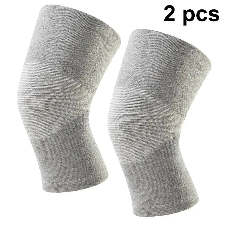 2Pc Bamboo Knee Sleeve,Elastic Compression Knee Brace Breathable Knees Pads Leg Sleeves Thicken Knees Braces Relieve Pain