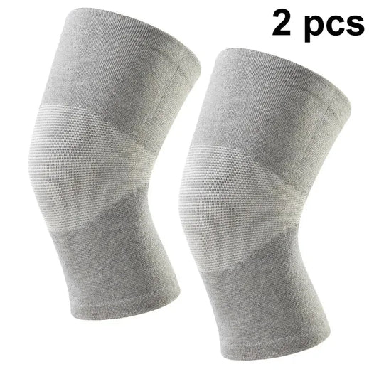 2Pc Bamboo Knee Sleeve,Elastic Compression Knee Brace Breathable Knees Pads Leg Sleeves Thicken Knees Braces Relieve Pain