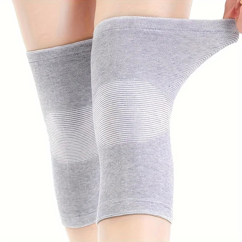 2Pc Bamboo Knee Sleeve,Elastic Compression Knee Brace Breathable Knees Pads Leg Sleeves Thicken Knees Braces Relieve Pain