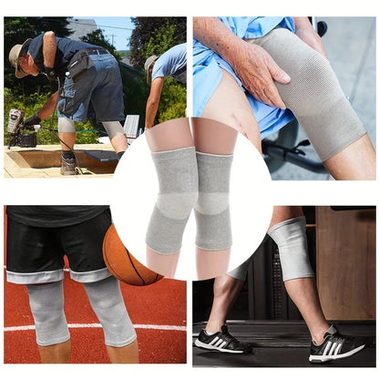 2Pc Bamboo Knee Sleeve,Elastic Compression Knee Brace Breathable Knees Pads Leg Sleeves Thicken Knees Braces Relieve Pain